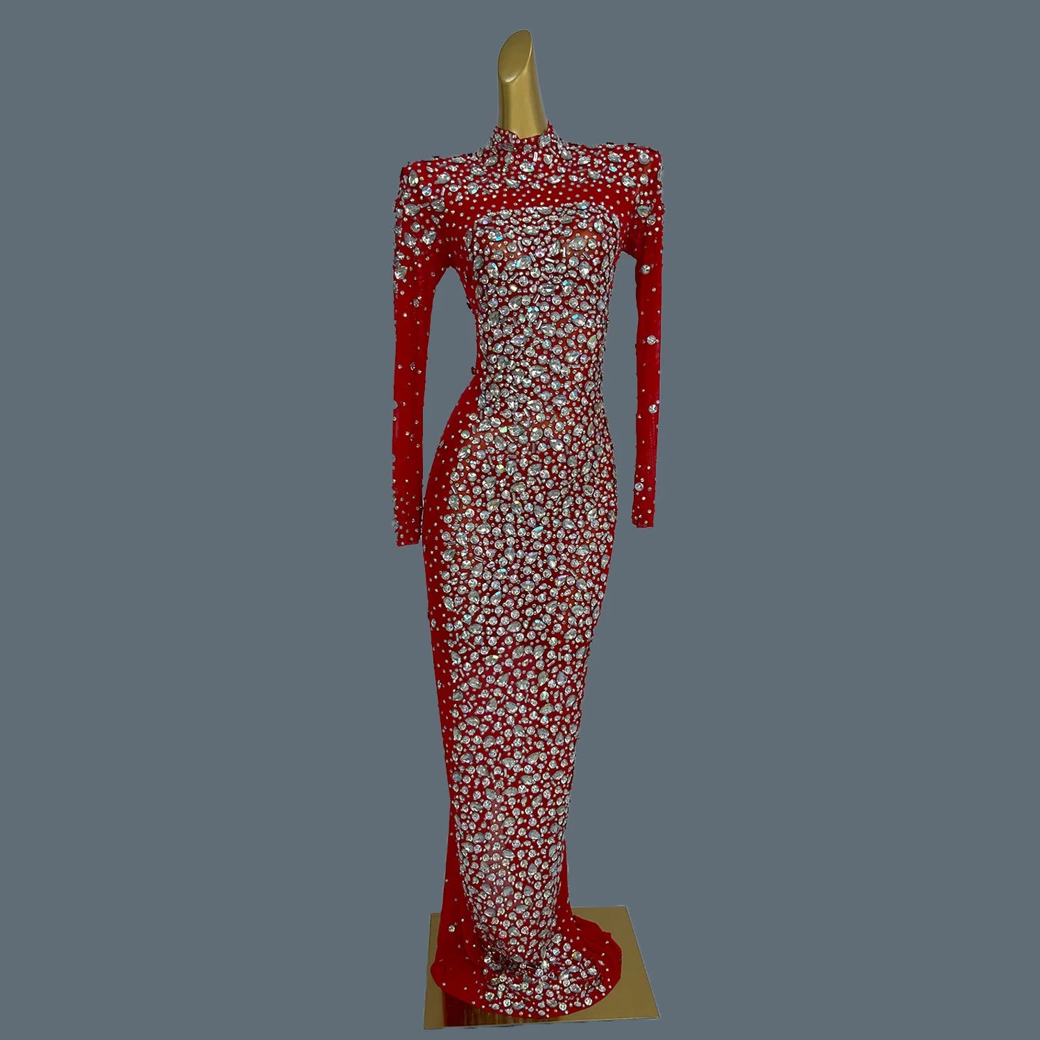 Luxury Ladies' Evening Dress for Birthday Party Formal Occasion High-end Dinner Party Gowns High-quality Mesh Sexy Dress Cuixing