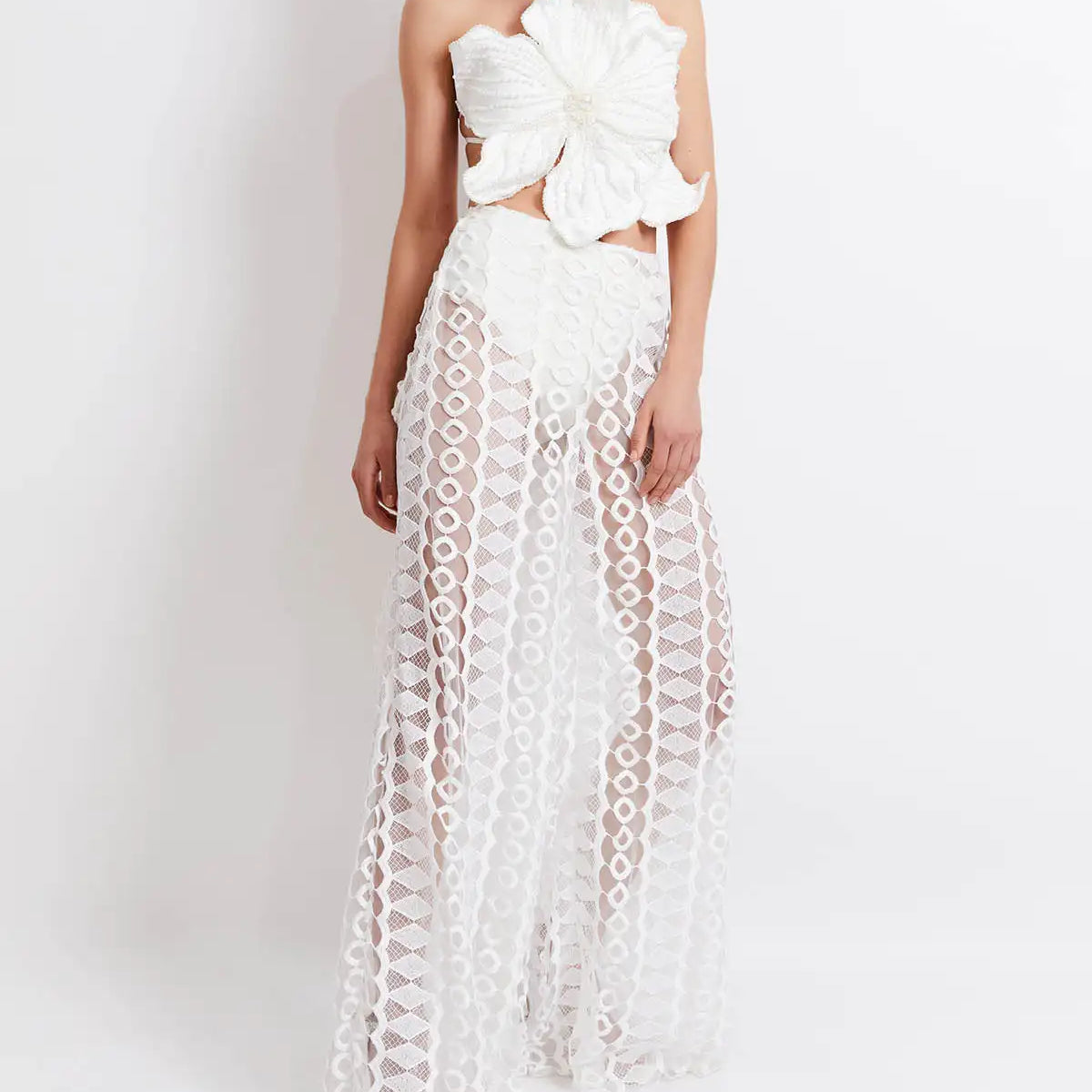 Women's Praia Swimwear Beach Exit Clothes 2 Piece Swimsuit Fashion Gauze Pants Biquini Backless Beachwear New Monokini 2023