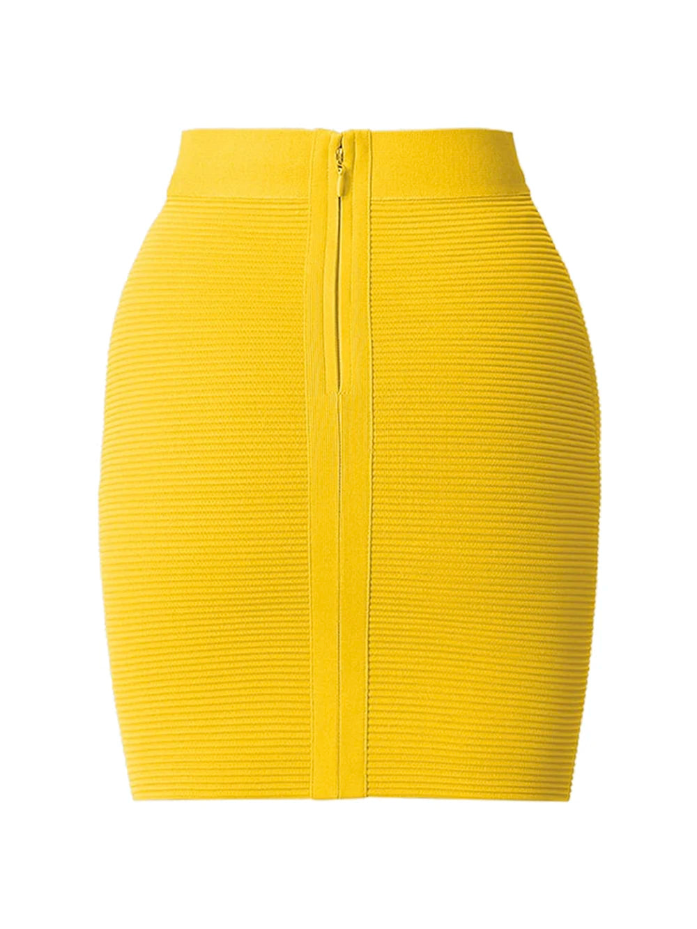 Yellow Color Women Sexy Bodycon Mini Skirt Rayon Bandage Fashion Nightclub Party Wear Celebrate Skirts High