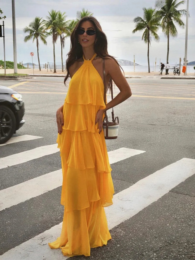 Maxi Dresses Yellow Halter Dress Women's Dresses Sexy Yellow Halter Maxi Long Party Prom Dresses To Impress,Evening Gow SposaDresses Maxi Dresses Yellow Halter Dress Women's Dresses Sexy Yellow Halter Maxi Long Party Prom Dresses To Impress,Evening Gow SposaDresses