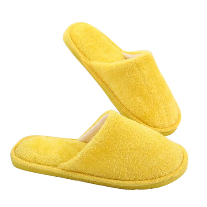 Lovely Cute Cat Slippers Fluffy Furry Women Home Platform Slippers Men Winter Plush Slides Indoor Fuzzy Slippers Cotton Shoes yellow slippers