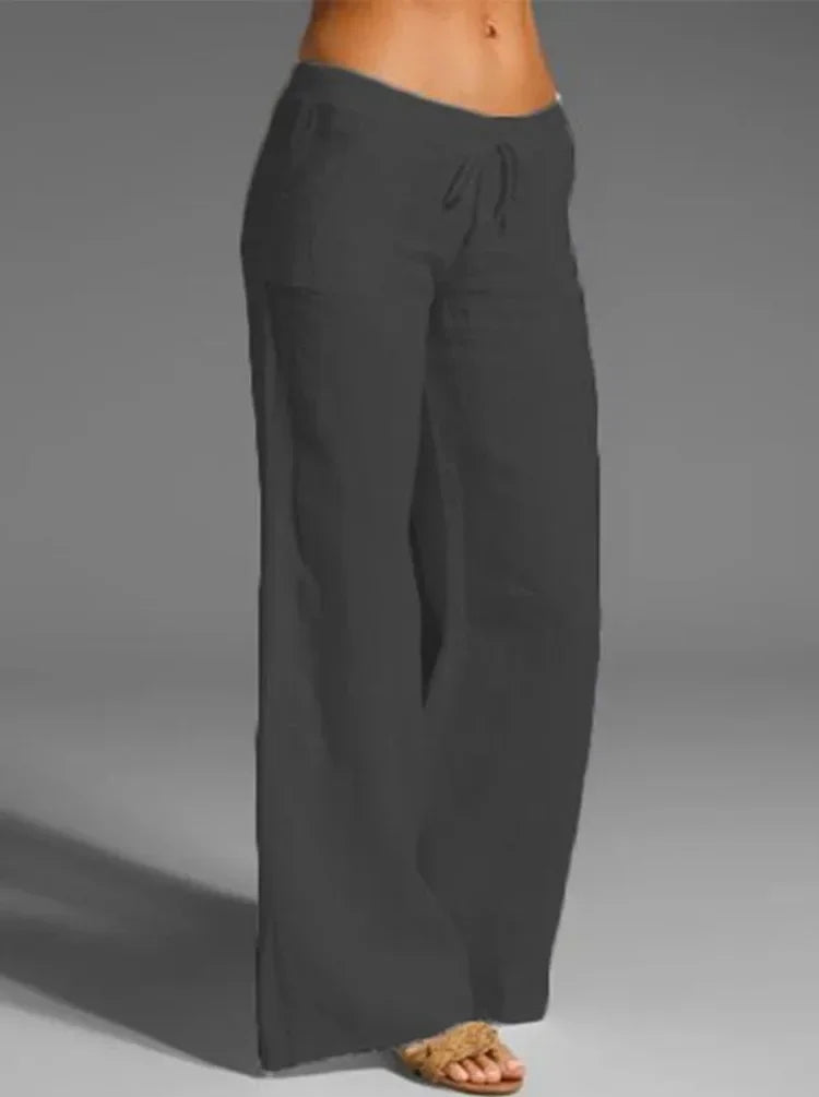 Summer Cotton Linen Women's Pants Oversize Black Wide-leg Pants Casual Pants Female Trendy Loose Fashion Trousers Ladies