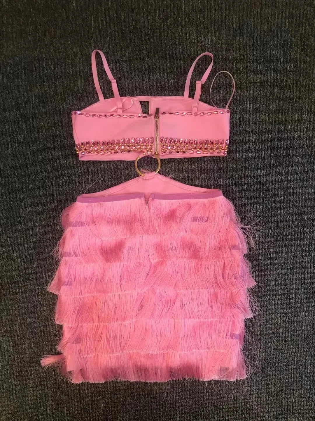 STOCK Stylish Tassel Sexy Hollow Out Spaghetti Strap Mini EvenDress Summer Holiday Vocation Vestido Music festival Outfit