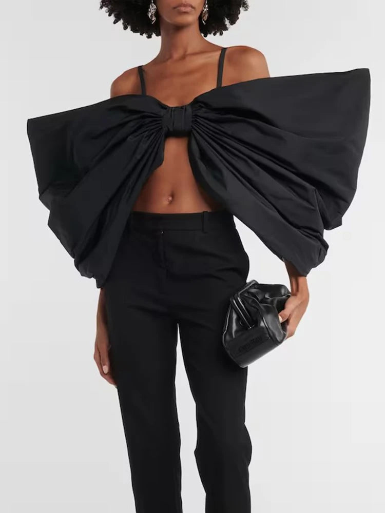 TWOTWINSTYLE Solid Sexy Slimming Bowknot Tank Tops For Women Square Collar Sleeveless Backless Designer Camisole Vest Female New