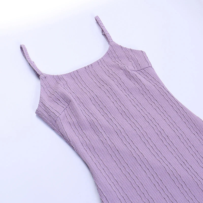 Sexy Knit High Fork Dresses For Women Strappy Elegant Dress Sleeveless Bodvcon Clothes Party Club Outfits Y2k