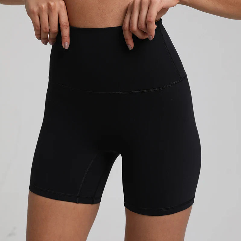 No Front Seam High Waisted Biker Shorts Sport Women Fitness Spandex Leggings Booty Buttery Soft Gym Workout Yoga Shorts 5 Inches Black