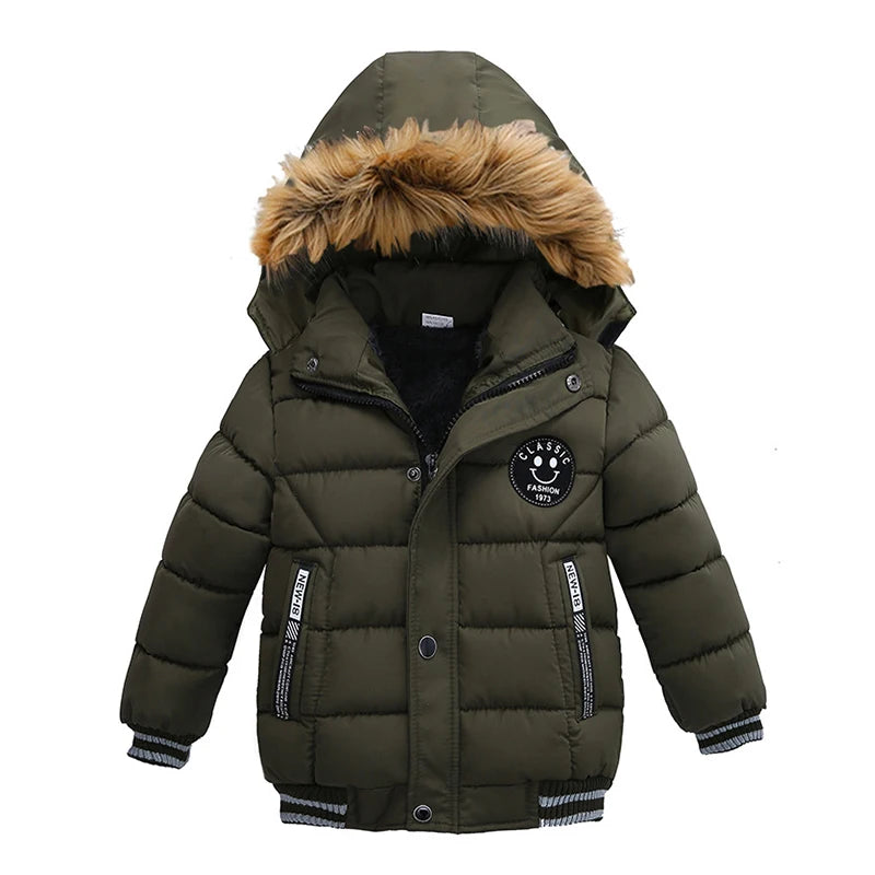 Winter Boys Jacket For Children Coats Kids Warm Hooded Outwear Thick Fleece Coat For Baby Boy Clothes Costume 2 3 4 5 6 Y