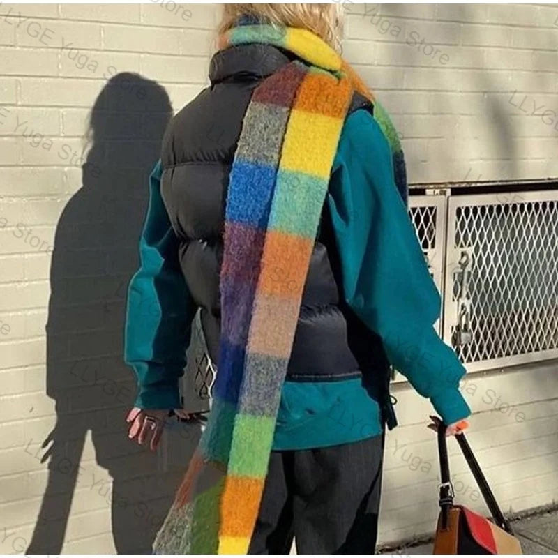 Classic Plaid Scarf Women Autumn Winter Soft Warm Scarf Luxury Long Simple Scarf Thickened Soft Shawl Fashion Accessories