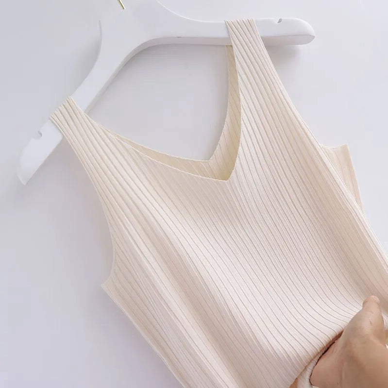 Women's Fashion Dress Matching Set Autumn Winter New Chic Knitted Sweater Sling Skirt Two Piece Korean Elegant Clothes Suit Only Vest