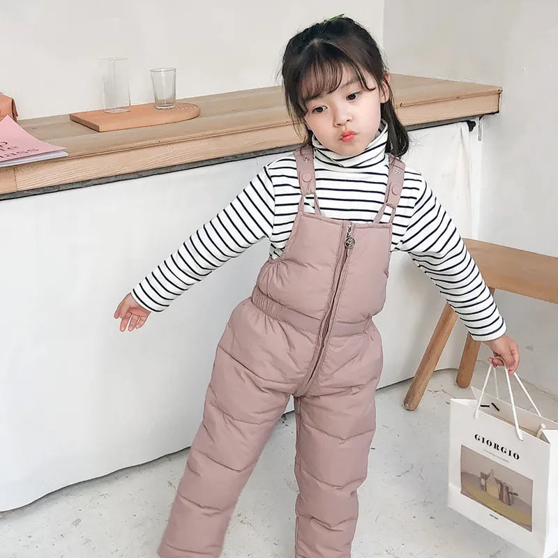 Children Autumn Winter Down Pants Thicken Warm Boys Girls Rompers Baby Down Trousers Kids Casual Trousers 1-5 Years
