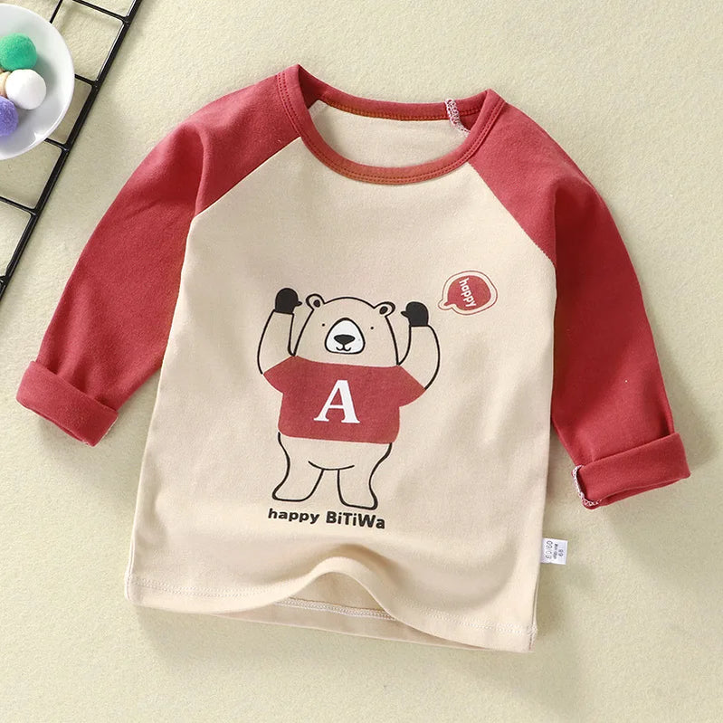 Children's Clothing Boys Girls T-Shirt kids clothes Cartoon Tops Long Sleeve Baby Clothing Autumn Winter Cotton Print Sweatshirt Style 10