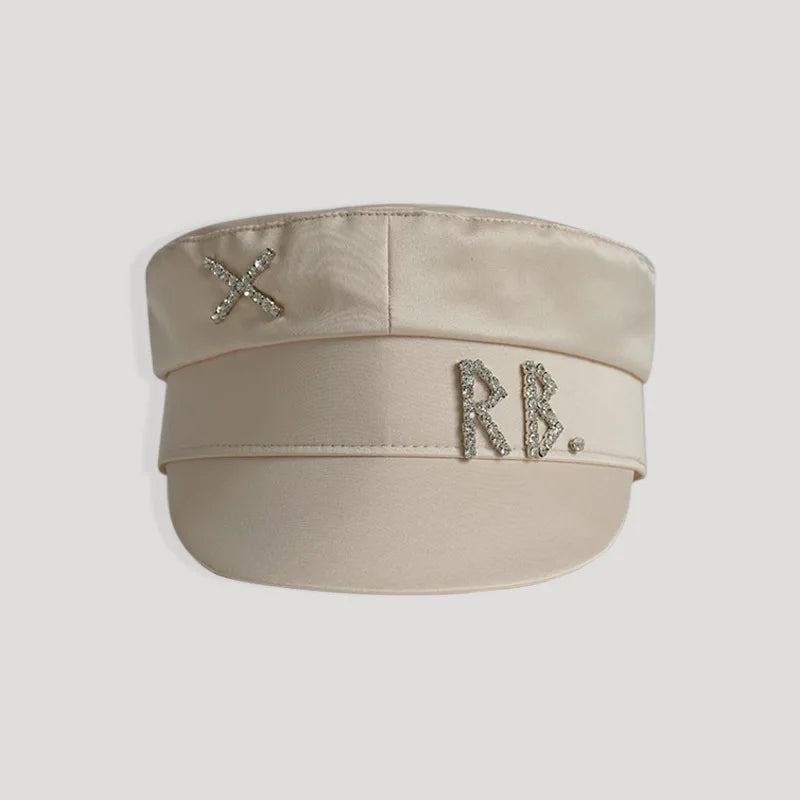 Women Hats Crystal baker boy hat Wool Newsboy Caps Female Flat Militray Caps Visor S-XL Stain-khaki