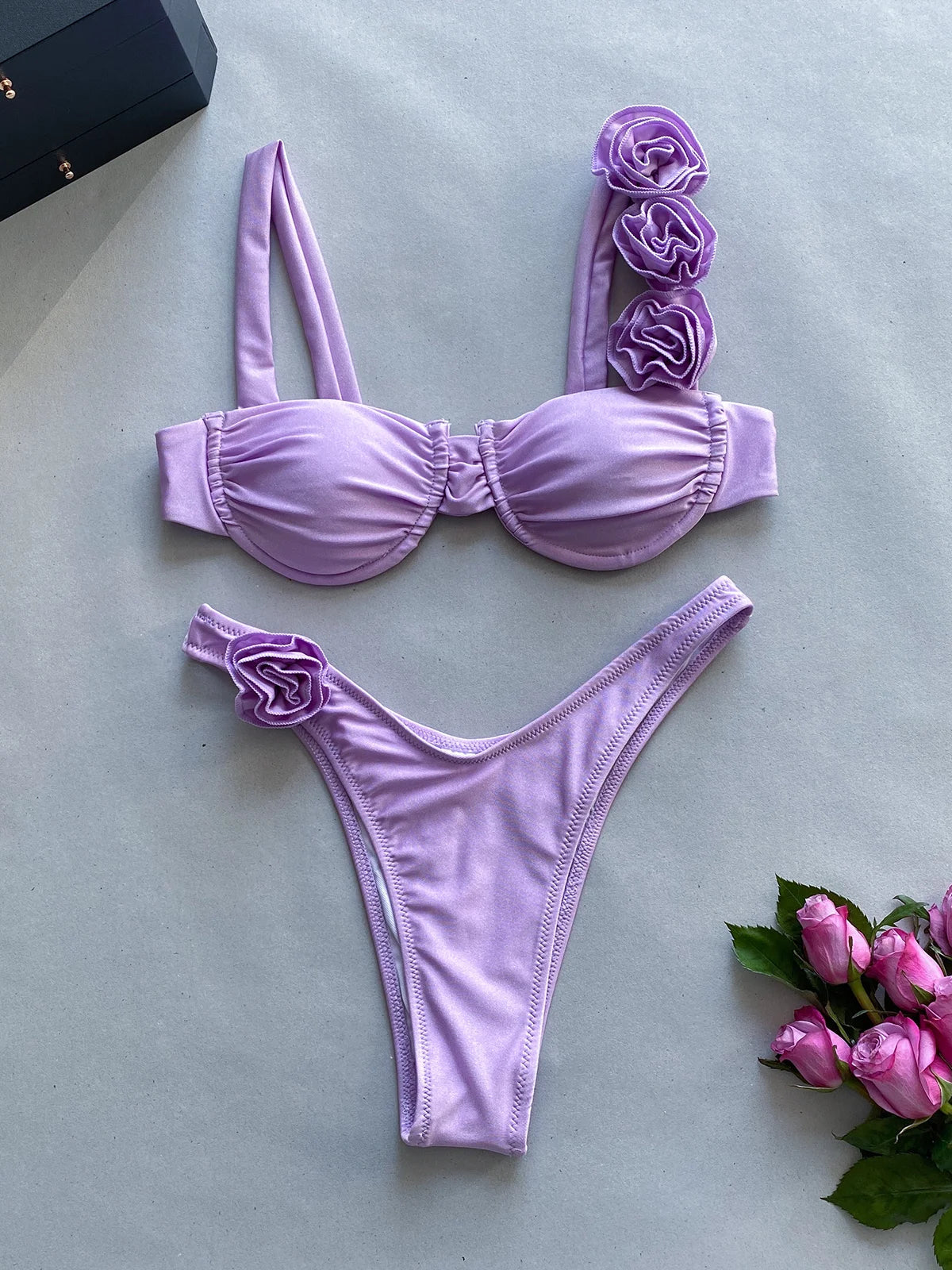 Push Up Bikini Sexy Women Swimsuit Female Swimwear Sexy Bikini Set Brazilian Biquini Floral Swimming Suit Bandage Beachwear JC329205
