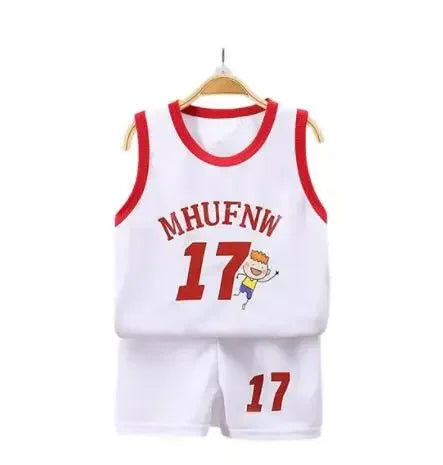 Children Sets Summer Sleeveless Basketball T-shirts Shorts for Children Clothing Quick-drying Sport Tank Tops Kids Clothes Type 1