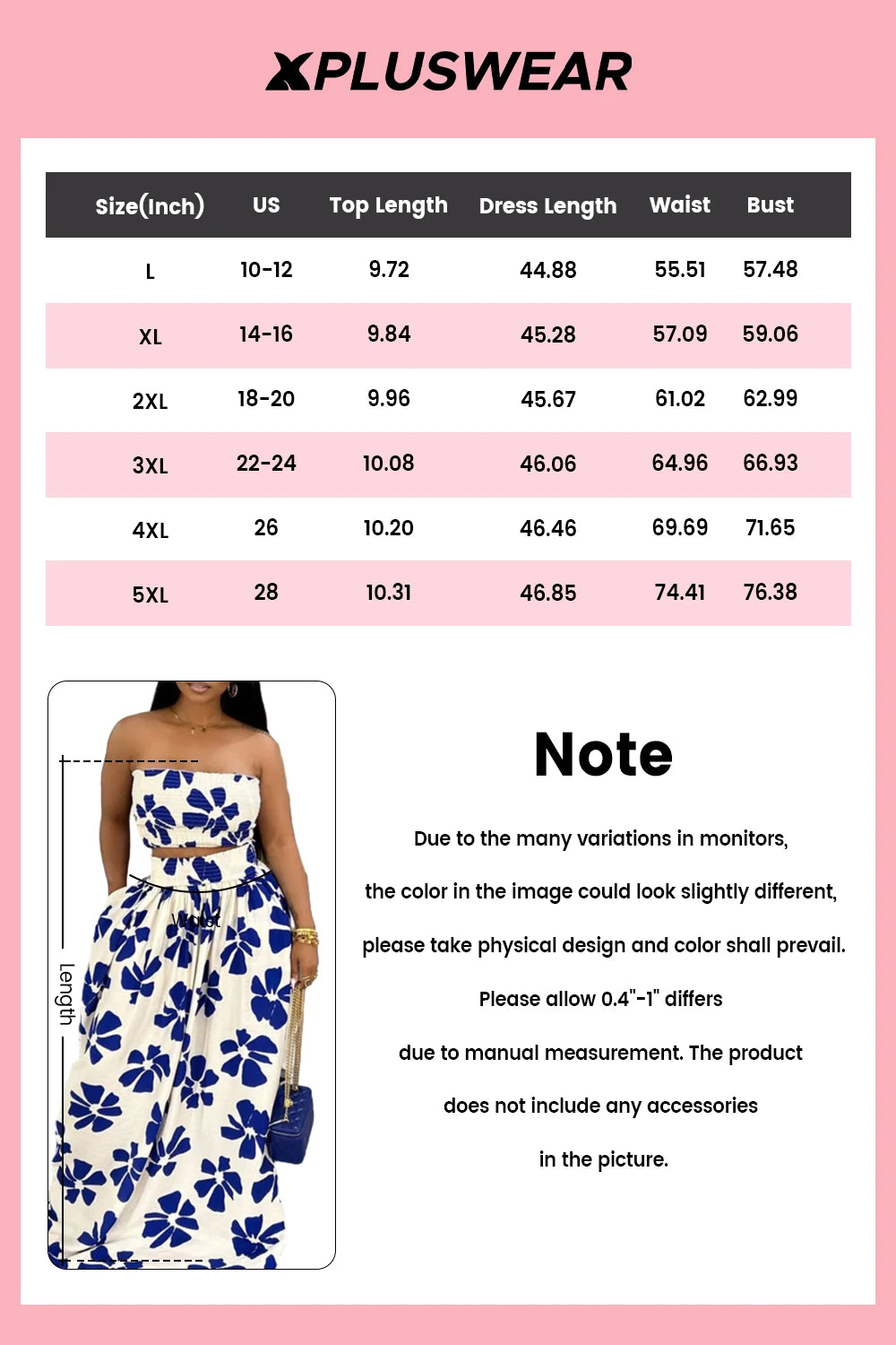 Plus Size Vacation Blue Graphic Pocket Smocking Two Piece Skirt Sets