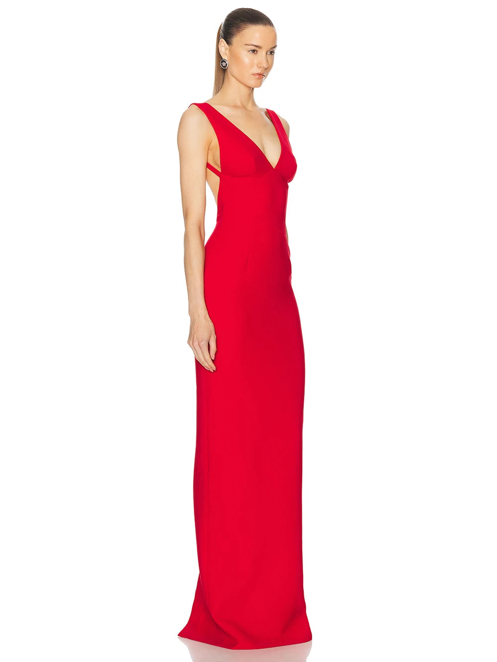 Ladies Sexy Backless Bodycon Celebrity Evening Party Club Black Sleeveless Maxi Bandage Dress Solid Women's Vestidos