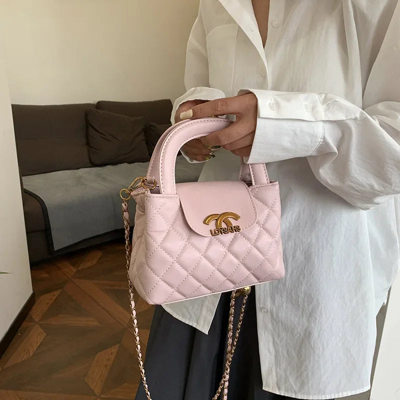 Textured Rhombus Chain Bag Women's 2025 New Spring Fashion Shoulder Bag Commuter Casual Messenger Bag Bag Bag