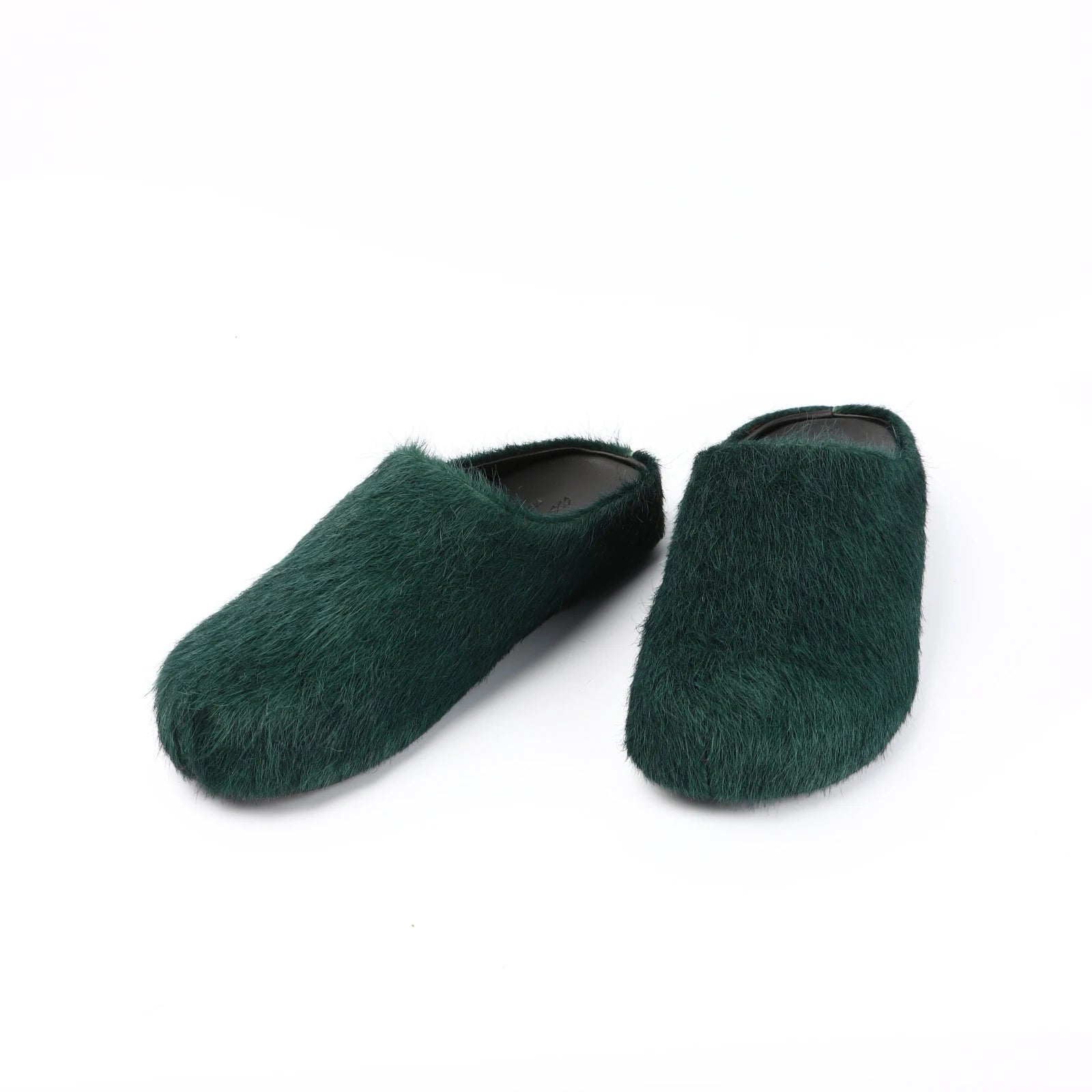 Designer Brand Handmade Rhinestone Flat Sandals Black Slippers Casual Vacation Loafers Shoes Women's Wedding Dress Shoes dark green