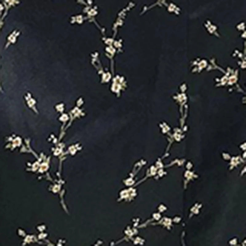 Summer Floral Off Shoulder Puff Sleeve Maxi Dress For Woman Robe Sexy Lace Up Side Split Chic Mid-Calf Aesthetic Dress Black