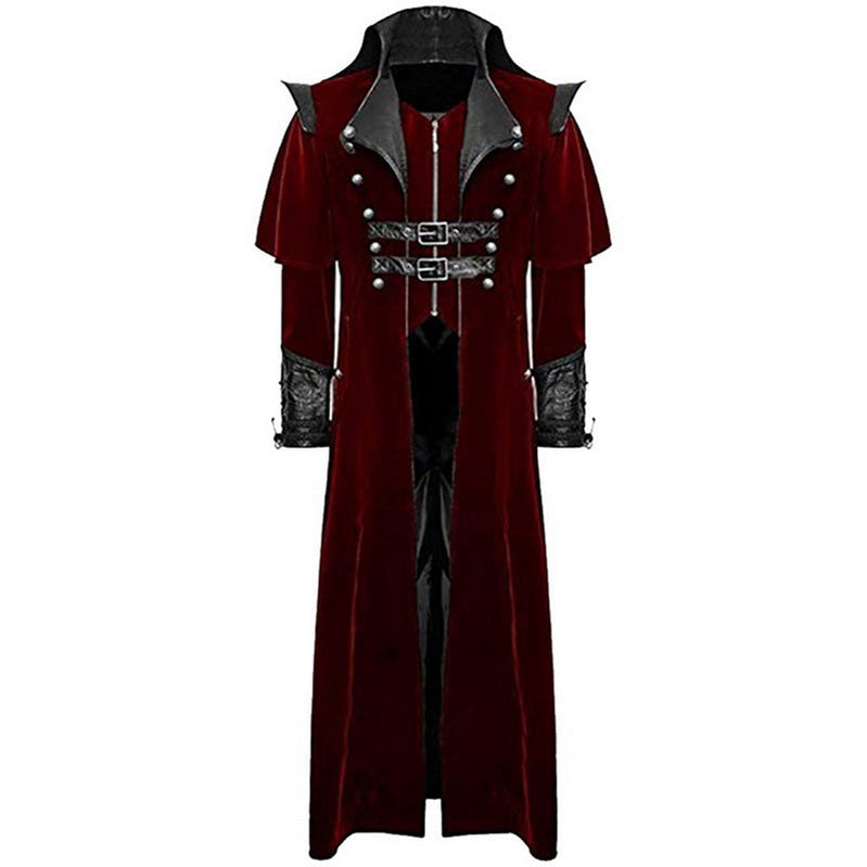 Halloween vintage patchwork outfit Wine red