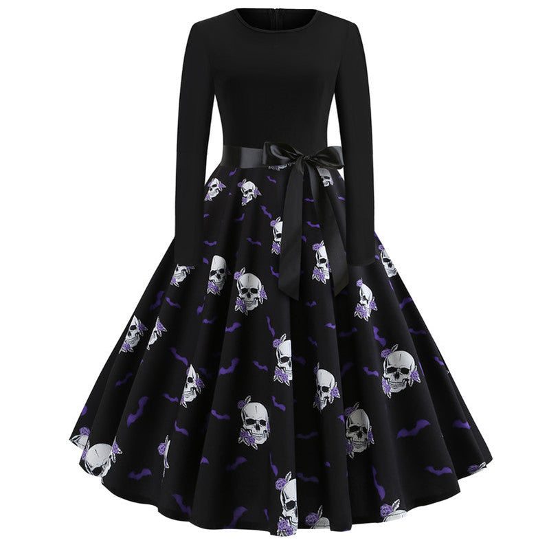 Halloween Print Long Sleeve Dress JY13071 style