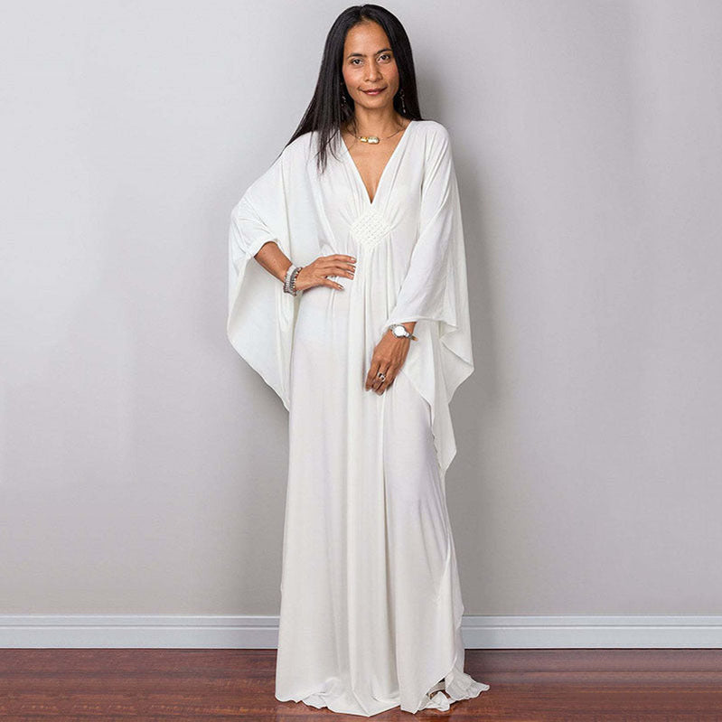 Polyester National Wind Positioning Printed Beach Smock Robe Type Sunscreen Shirt Holiday Dress Color9