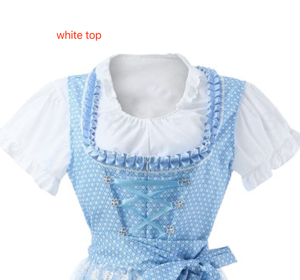 Halloween Munich Beer Long Short-sleeved Printed Lace-up Dress