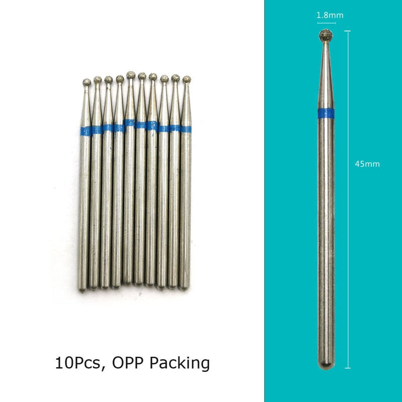 HYTOOS 10pcs/Set Nail Drill Bits Diamond Cutters for Manicure Cuticle Burr Milling Cutter for Pedicure Nails Accessories Tools D018D(D)