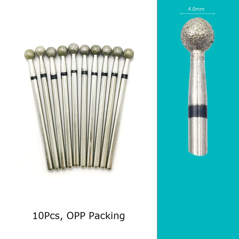 HYTOOS 10pcs/Set Nail Drill Bits Diamond Cutters for Manicure Cuticle Burr Milling Cutter for Pedicure Nails Accessories Tools D040D(D)