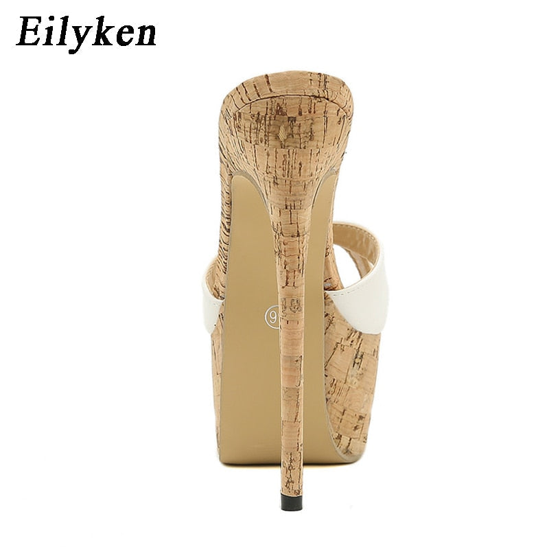 Eilyken New Sexy Super High Heels Women Slippers Sandals Fashion Platform Open Toe Party Catwalk Mules Slide Shoes