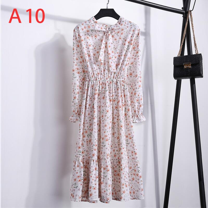 Plus Size Women's Clothing Long Sleeve Chiffon Shirt Dresses For Women Red Bow Floral Club Party Autumn Winter платье Woman