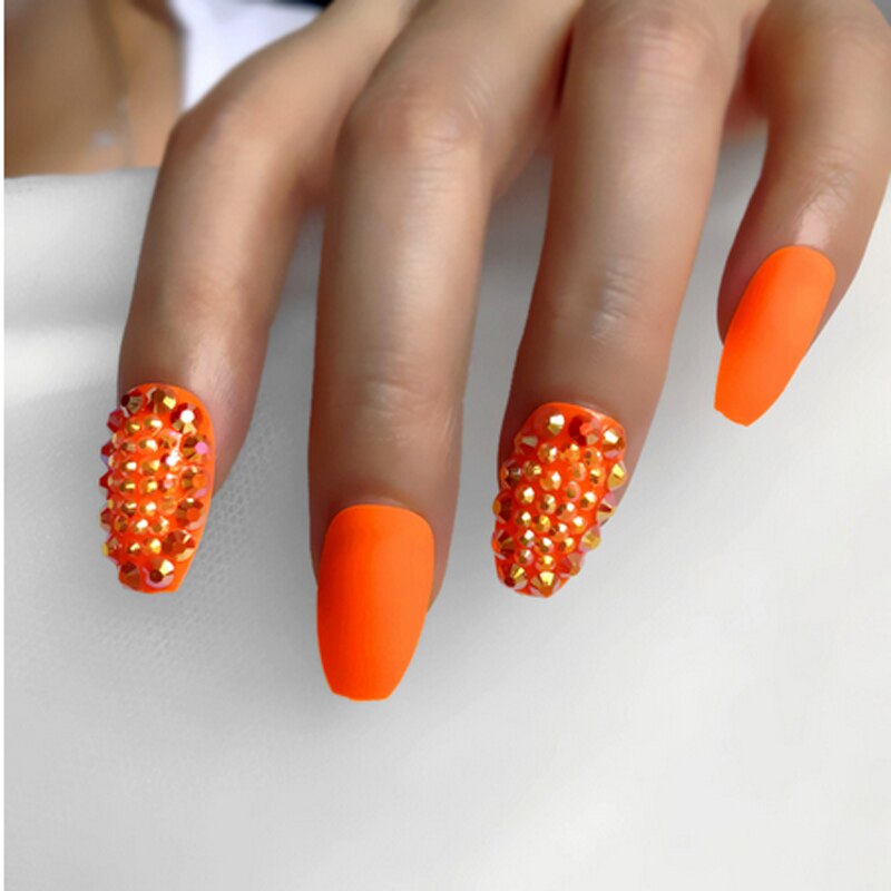 Fake nails 24pcs/set coffin artificial nails tips Custom Rhinestone press on nail false nails art tools Accessories HL28022