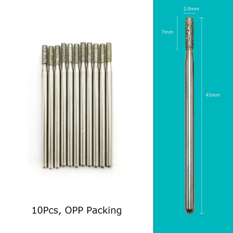 HYTOOS 10pcs/Set Nail Drill Bits Diamond Cutters for Manicure Cuticle Burr Milling Cutter for Pedicure Nails Accessories Tools B0207D(D)