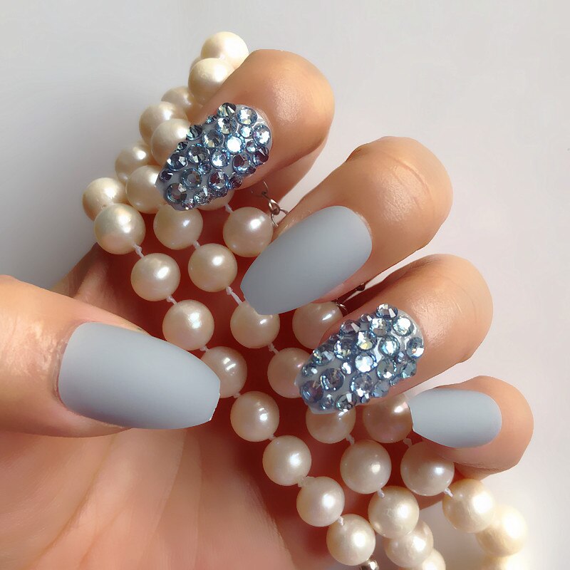 Fake nails 24pcs/set coffin artificial nails tips Custom Rhinestone press on nail false nails art tools Accessories HL28008