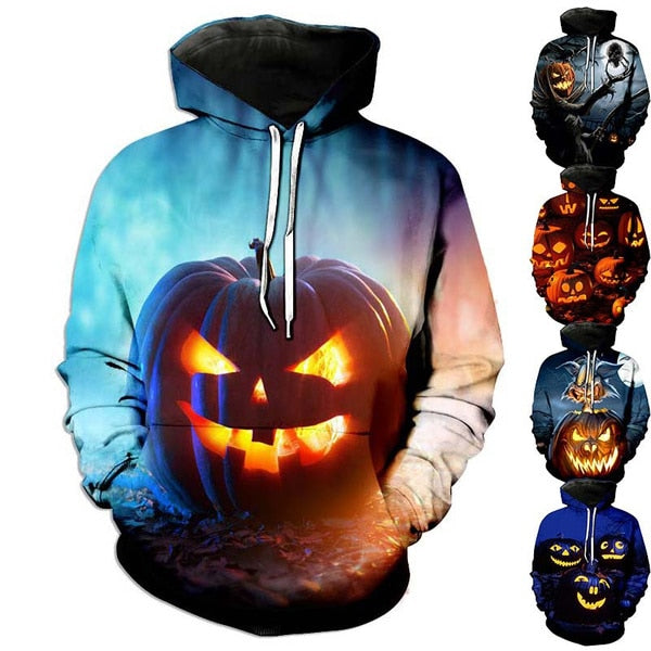 New Fashion Long Sleeve Top Halloween 3D Hoodie Funny Sweater