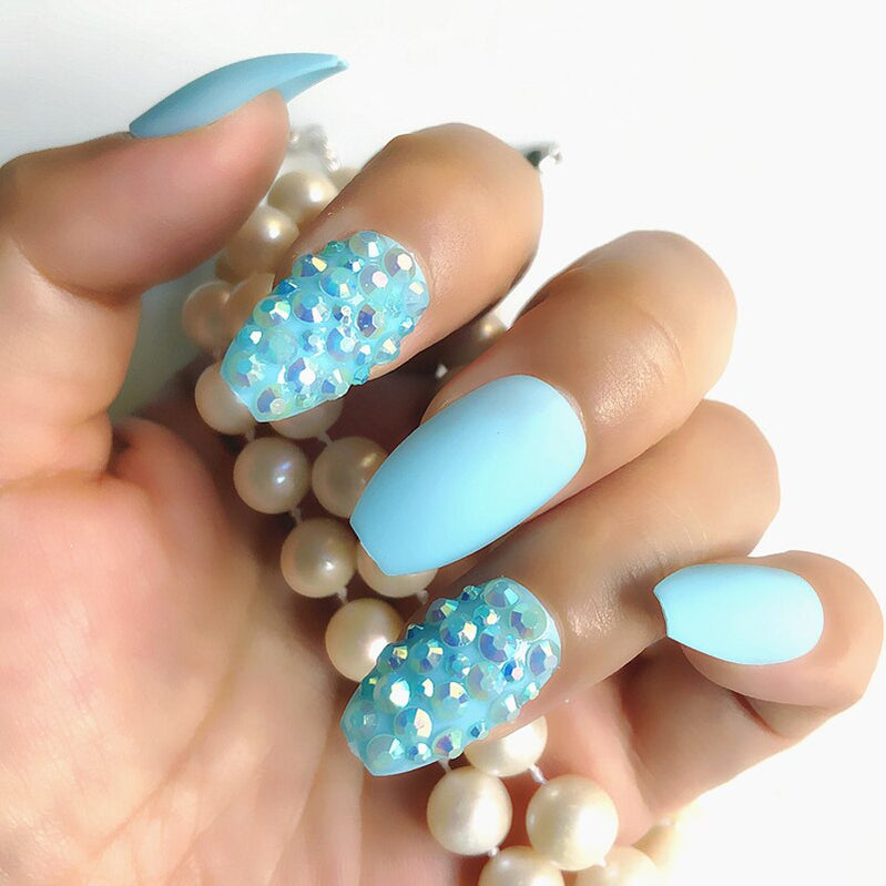 Fake nails 24pcs/set coffin artificial nails tips Custom Rhinestone press on nail false nails art tools Accessories HL28014