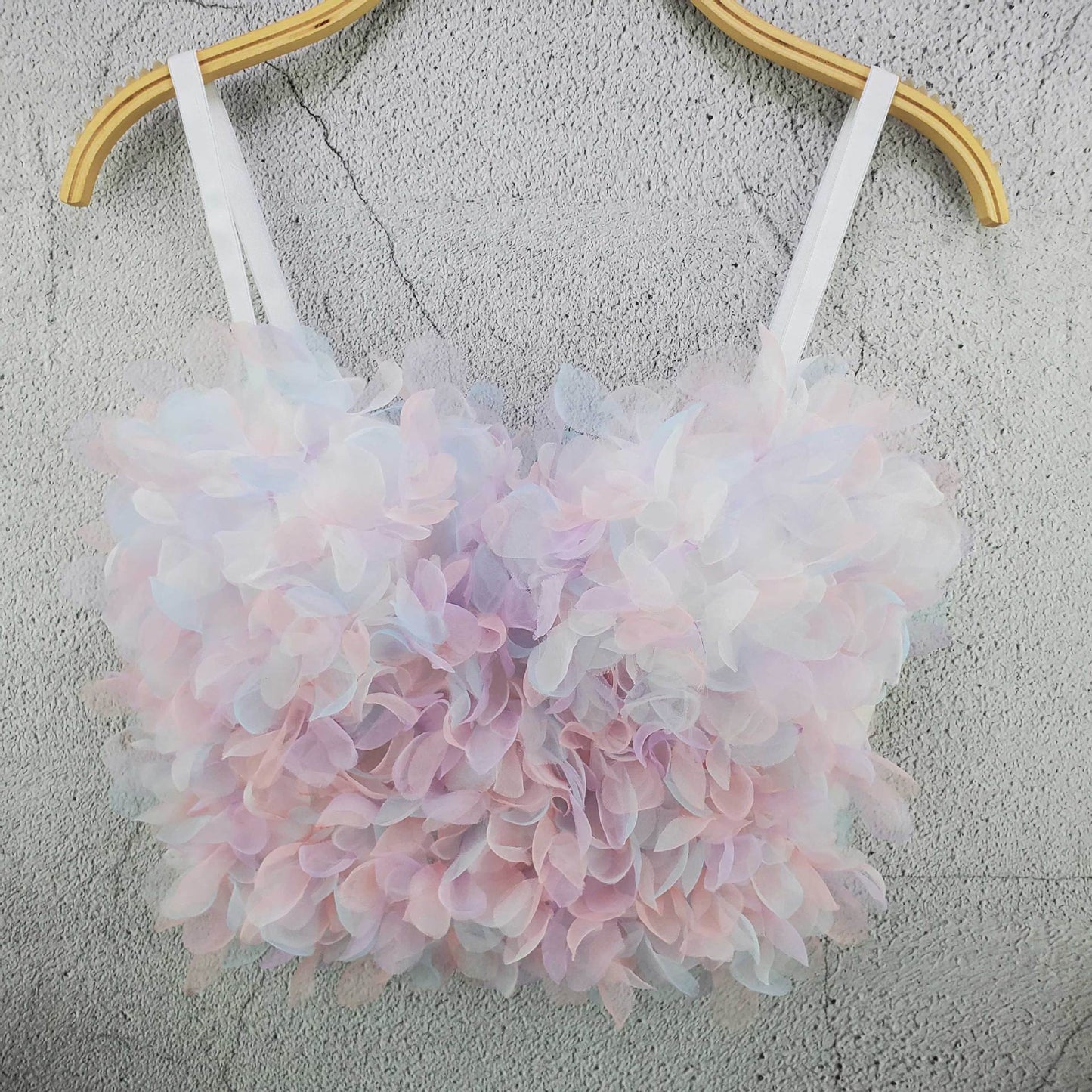 SXTHAENOO Sexy & Charming Applique Floral Corselets Women's Bachelorette Bustier Bra Cropped Top Wedding Bralette Vest