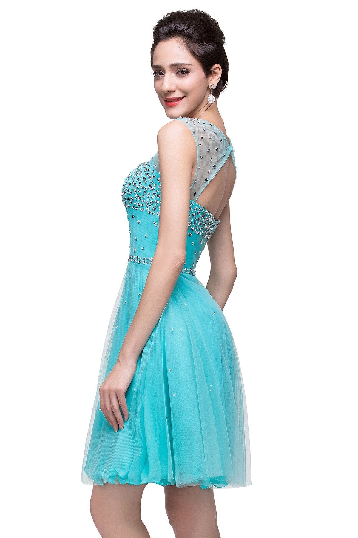 Luxury Elegant Short Homecoming Dresses Vestidos De Fiesta Crystal Formal Party Gowns Vestido De Formatura