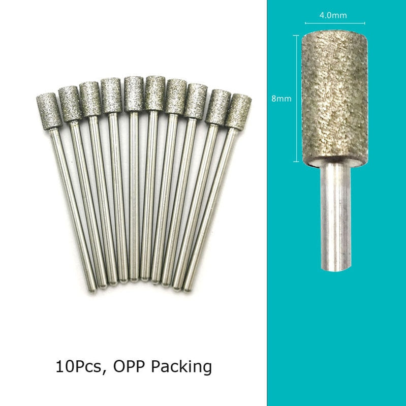 HYTOOS 10pcs/Set Nail Drill Bits Diamond Cutters for Manicure Cuticle Burr Milling Cutter for Pedicure Nails Accessories Tools B0408D(D)