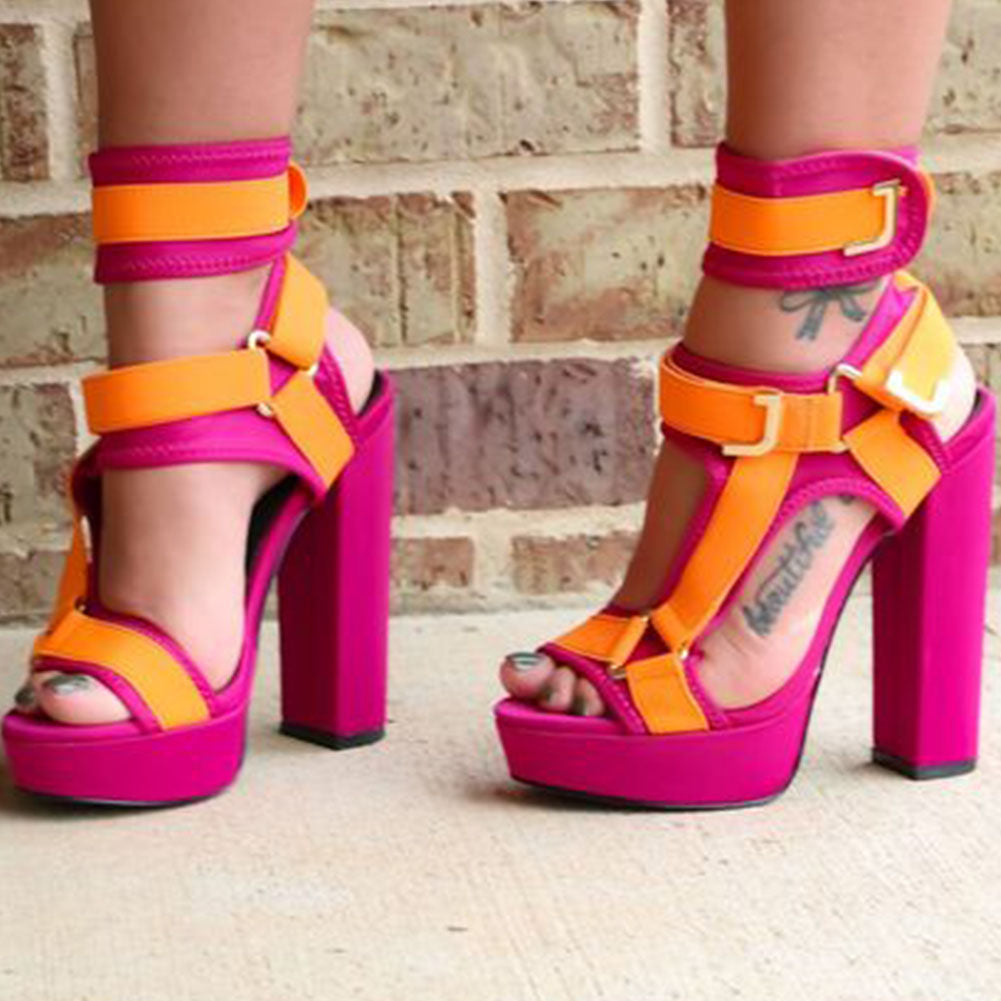 Sexy High heels Plus size platform custmoized colors party Gladiator ankle-strap ladies sandals shoes women