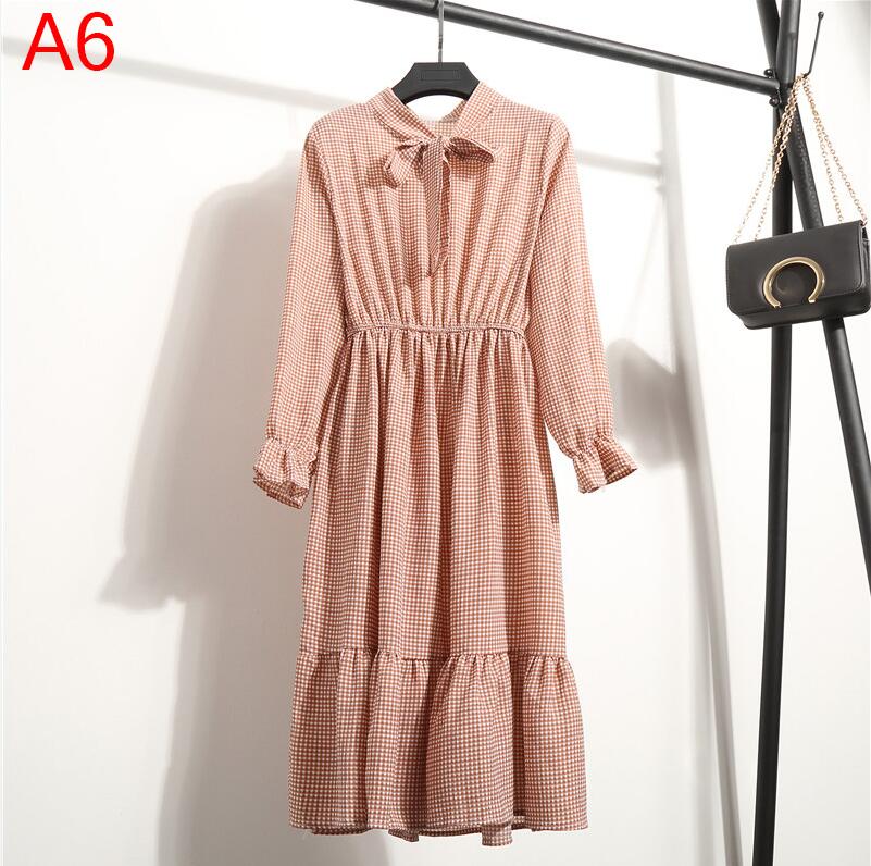 Plus Size Women's Clothing Long Sleeve Chiffon Shirt Dresses For Women Red Bow Floral Club Party Autumn Winter платье Woman