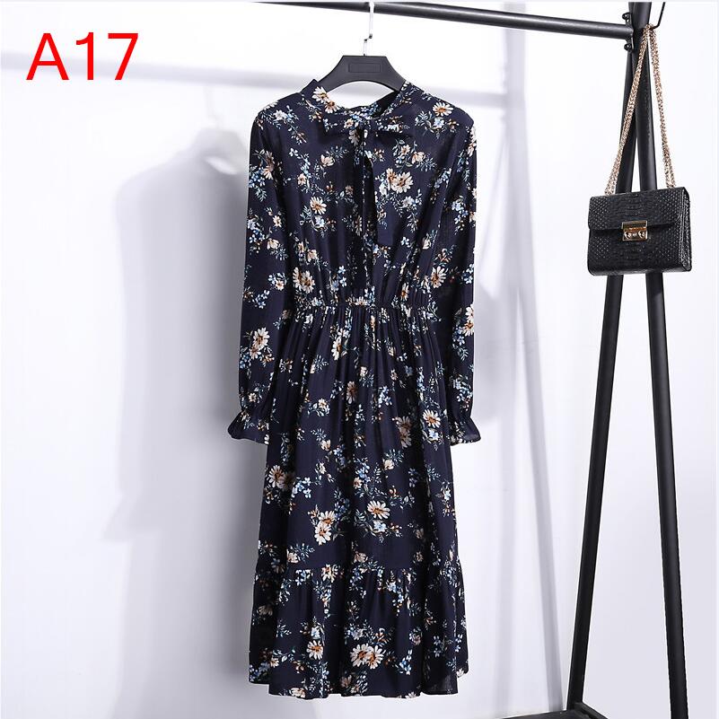 Plus Size Women's Clothing Long Sleeve Chiffon Shirt Dresses For Women Red Bow Floral Club Party Autumn Winter платье Woman