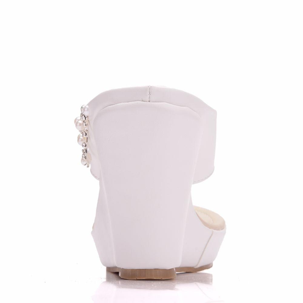 Queen Women Slippers Summer White Color Style Beaches Flip Flops Platform Sandals Open-toed Casual Shoes Big Size 34-43