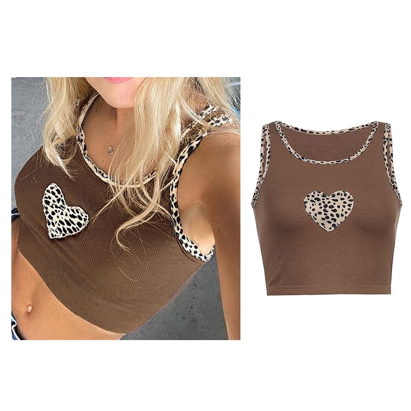 Vintage Brown Halter Camisole Hollow Out Cyber Y2k Crop Top Women Gothic Sexy Aesthetic Fairy Corset Tank Camis 90s Clothes nz908-brown