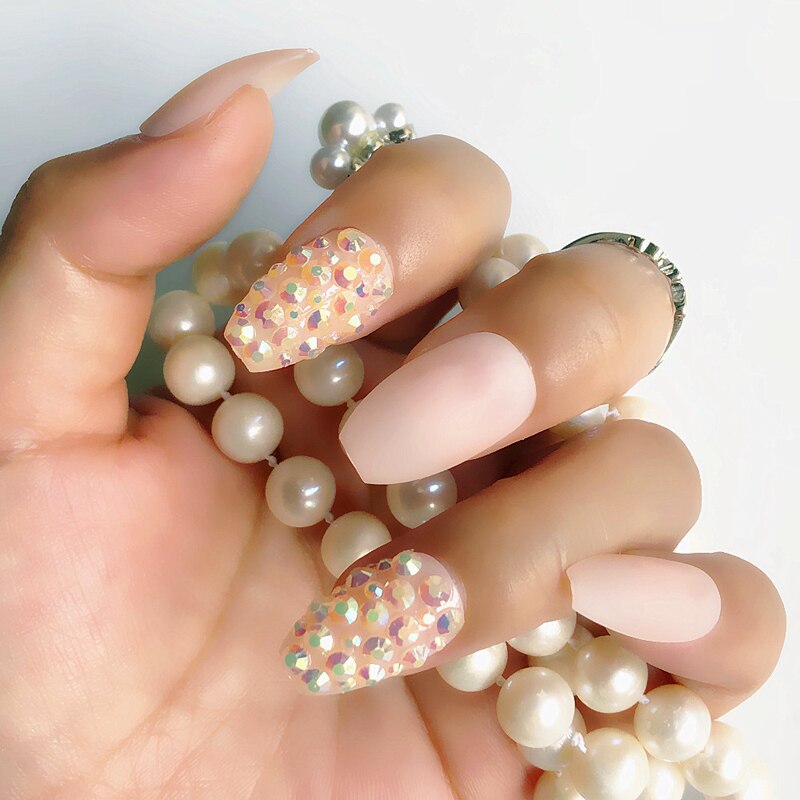 Fake nails 24pcs/set coffin artificial nails tips Custom Rhinestone press on nail false nails art tools Accessories HL28018