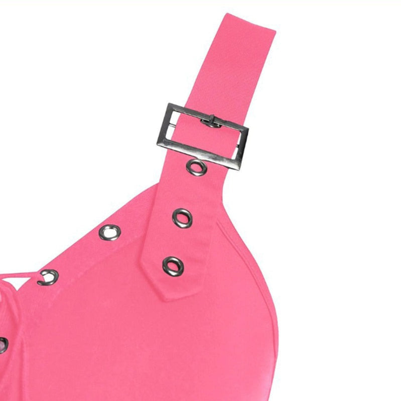 Women Mini Dresses Gothic Black Sexy Deep V Neck Fall Punk Sleeveless Rivet Fashion Tunic Hip Hop Bandage Female Dress