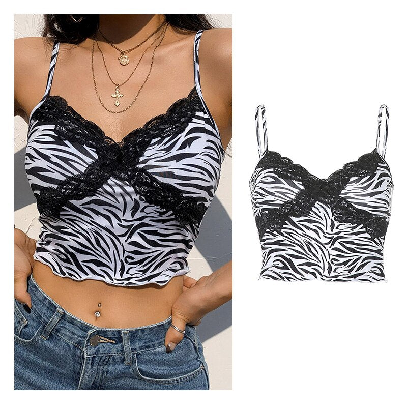 Vintage Brown Halter Camisole Hollow Out Cyber Y2k Crop Top Women Gothic Sexy Aesthetic Fairy Corset Tank Camis 90s Clothes nz746-black