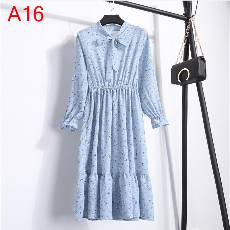 Plus Size Women's Clothing Long Sleeve Chiffon Shirt Dresses For Women Red Bow Floral Club Party Autumn Winter платье Woman