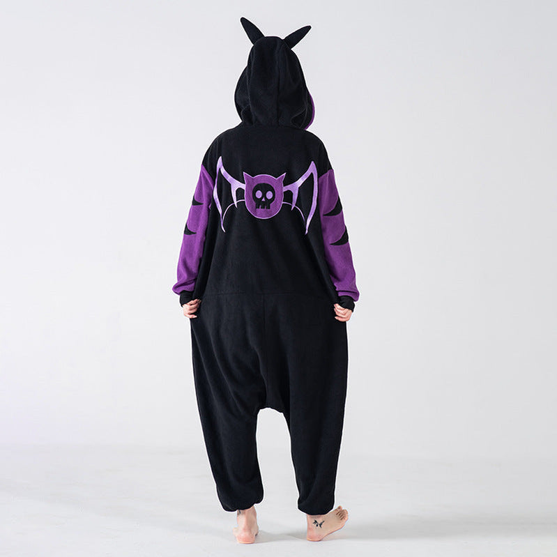 Wholesale Halloween Devil's Son One-piece Pajamas Cosplay Festival Costume Hooded Cute Home Devil's Son Purple