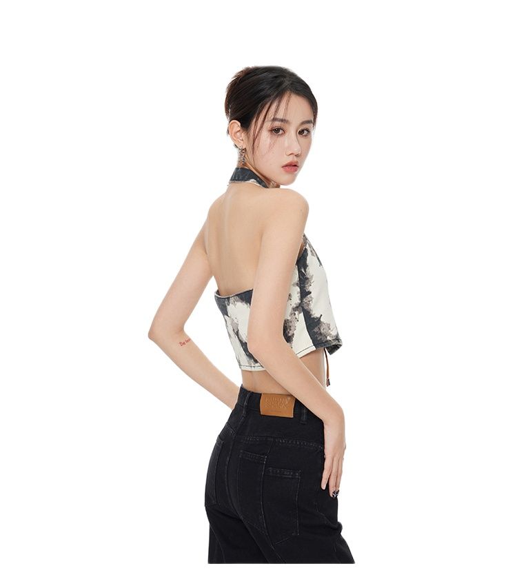 Inivia Retro Y2K Necks Suspenders Vests Tops Backless Jeans Blouses 2023 Summer Fashion